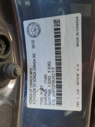 2HGFC2F58LH021518 - 2020 HONDA CIVIC LX GRAY photo 13