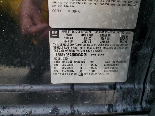 LRBFXDSA0HD026295 - 2017 BUICK ENVISION ESSENCE Սև լուսանկար 13