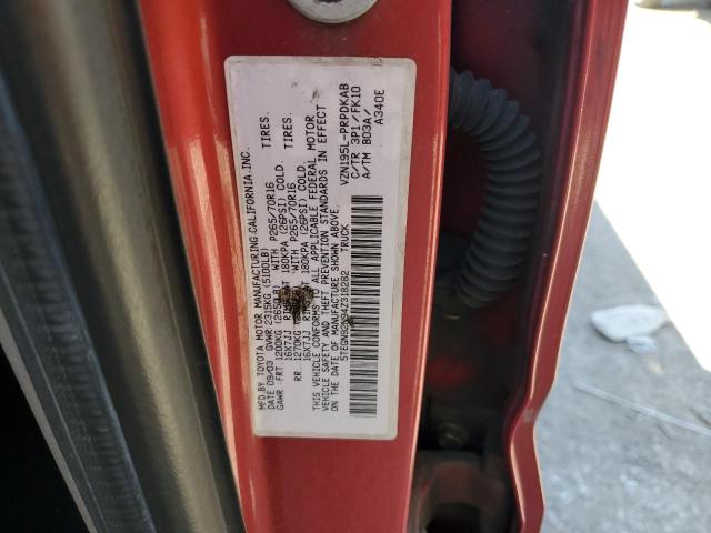 5TEGN92N94Z318282 - 2004 TOYOTA TACOMA DOUBLE CAB PRERUNNER MAROON photo 12