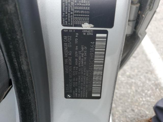 WBADT63452CH91864 - 2002 BMW 530 I AUTOMATIC SILVER photo 12