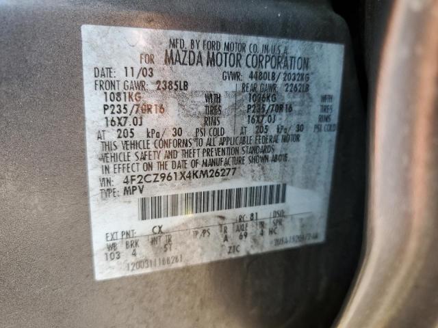 4F2CZ961X4KM26277 - 2004 MAZDA TRIBUTE ES 灰色 照片 13