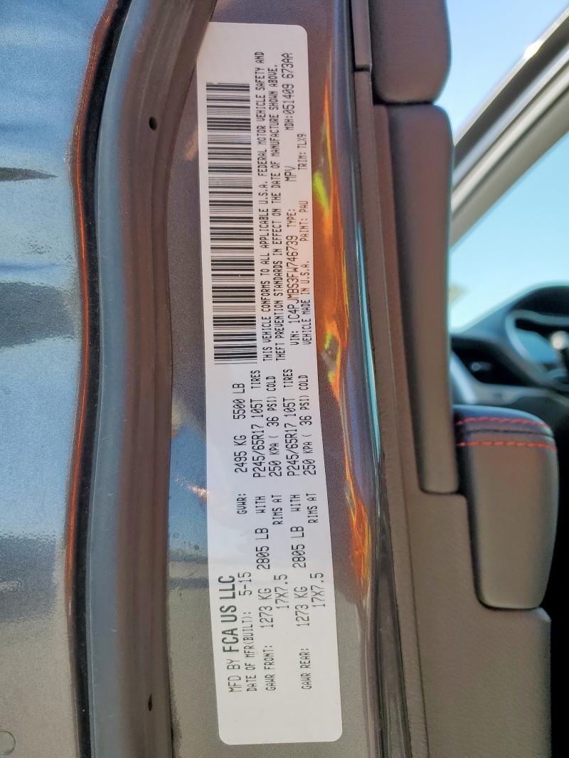 1C4PJMBS3FW746739 - 2015 JEEP CHEROKEE TRAILHAWK GRAY photo 13