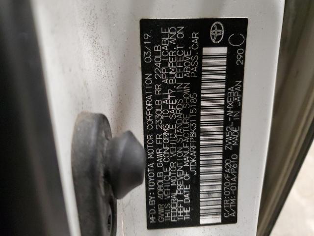 JTDKARFP8K3115185 - 2019 TOYOTA PRIUS PRIM 白色 照片 12