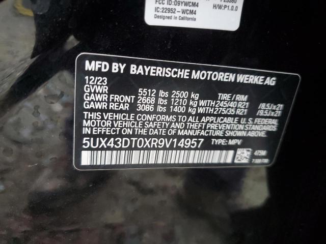 5UX43DT0XR9V14957 - 2024 BMW X4 M40I BLACK photo 13