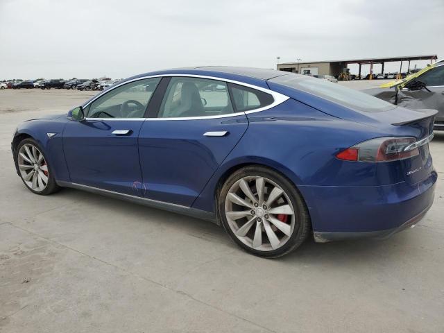 5YJSA1E4XFF106182 - 2015 TESLA MODEL S BLUE photo 2