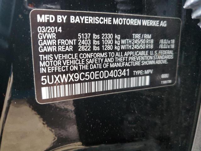 5UXWX9C50E0D40341 - 2014 BMW X3 XDRIVE28I BLACK photo 13