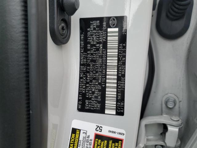 4T1G11AKXPU080567 - 2023 TOYOTA CAMRY SE NIGHT SHADE WHITE photo 12