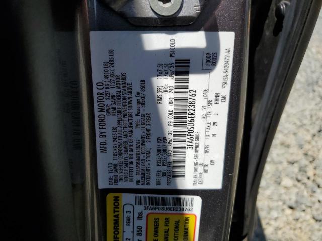 3FA6P0SU6ER238762 - 2014 FORD FUSION TITANIUM PHEV GRAY photo 12