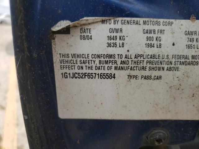 1G1JC52F657165584 - 2005 CHEVROLET CAVALIER BLUE photo 12