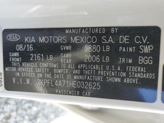 3KPFL4A71HE032625 - 2017 KIA FORTE LX WHITE photo 12