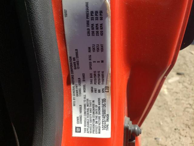 1GCCS14E688156785 - 2008 CHEVROLET COLORADO ORANGE photo 12