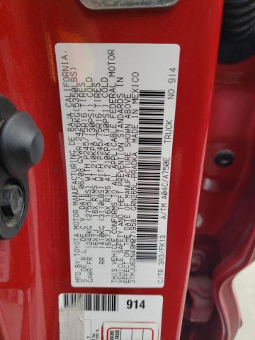 3TMJU62N49M071958 - 2009 TOYOTA TACOMA DOUBLE CAB PRERUNNER RED photo 12