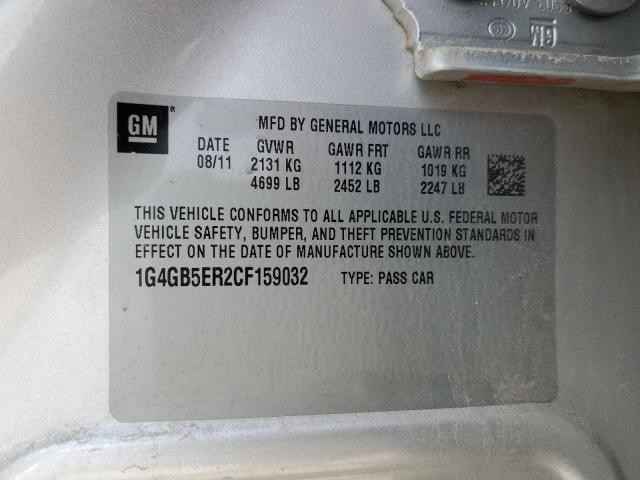 1G4GB5ER2CF159032 - 2012 BUICK LACROSSE CONVENIENCE SILVER photo 13