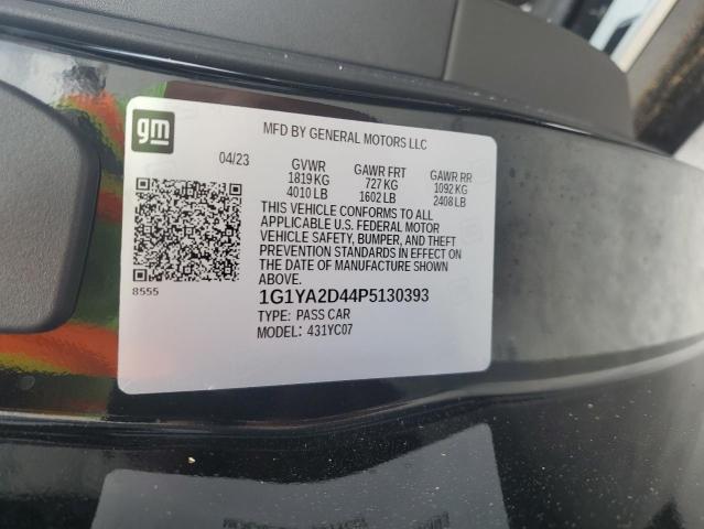 1G1YA2D44P5130393 - 2023 CHEVROLET CORVETTE STINGRAY 1LT BLACK photo 12