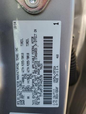 5TFUW5F13FX425158 - 2015 TOYOTA TUNDRA DOUBLE CAB SR/SR5 SILVER photo 12