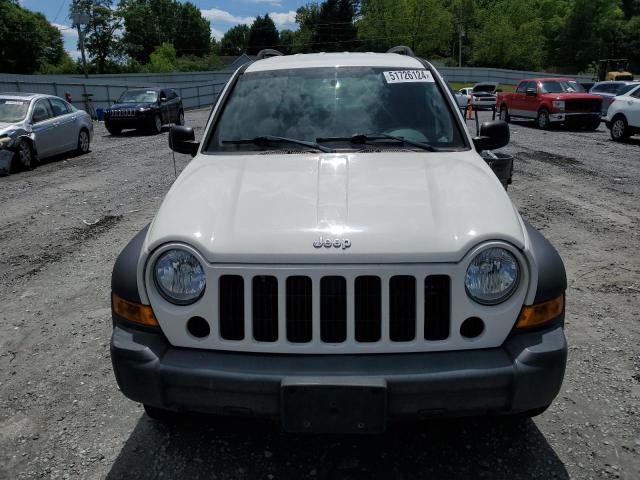 1J4GL48K17W687087 - 2007 JEEP LIBERTY SPORT WHITE photo 5