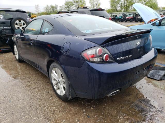 KMHHM66D48U294443 - 2008 HYUNDAI TIBURON GS BLUE photo 2