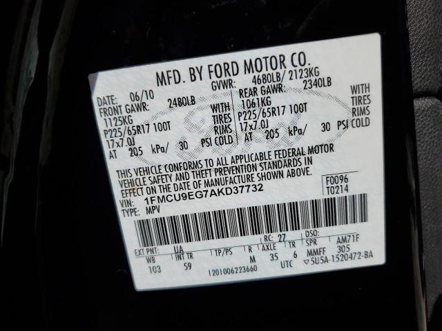 1FMCU9EG7AKD37732 - 2010 FORD ESCAPE LIMITED BLACK photo 13