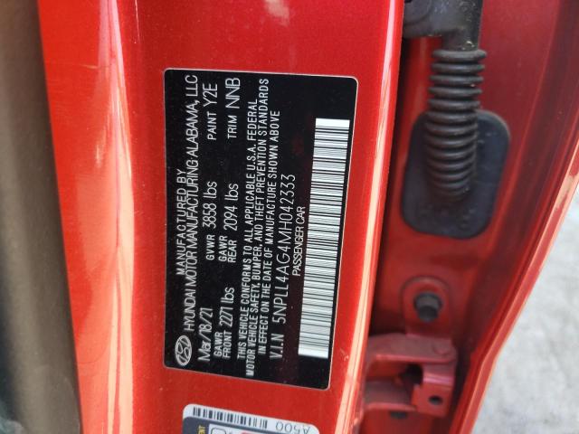 5NPLL4AG4MH042333 - 2021 HYUNDAI ELANTRA SE RED photo 12