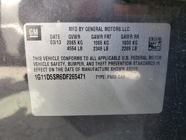 1G11D5SR6DF265471 - 2013 CHEVROLET MALIBU 1LT GRAY photo 12