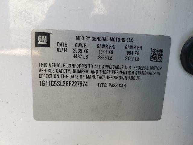 1G11C5SL3EF227874 - 2014 CHEVROLET MALIBU 1LT 白色 照片 12