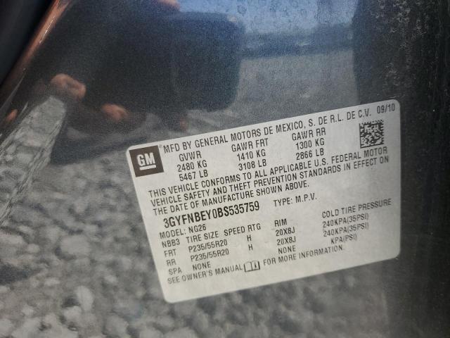 3GYFNBEY0BS535759 - 2011 CADILLAC SRX PERFORMANCE COLLECTION Графитовый фото 13