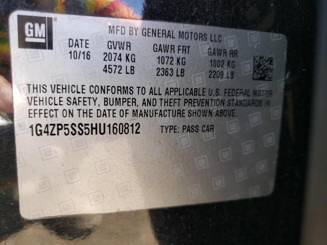 1G4ZP5SS5HU160812 - 2017 BUICK LACROSSE ESSENCE შავი ფოტო 12
