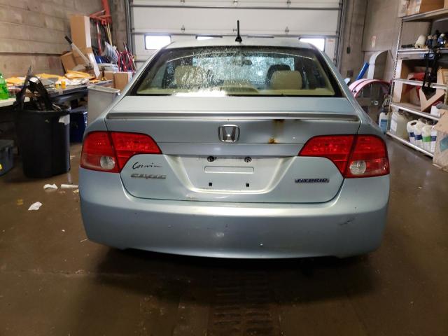 JHMFA36278S003610 - 2008 HONDA CIVIC HYBRID BLUE photo 6