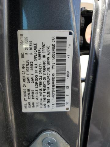 1HGCP2F69BA018575 - 2011 HONDA ACCORD SE GRAY photo 12