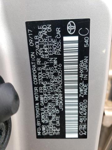 JTDKARFP7H3050516 - 2017 TOYOTA PRIUS PRIM 银色 照片 12