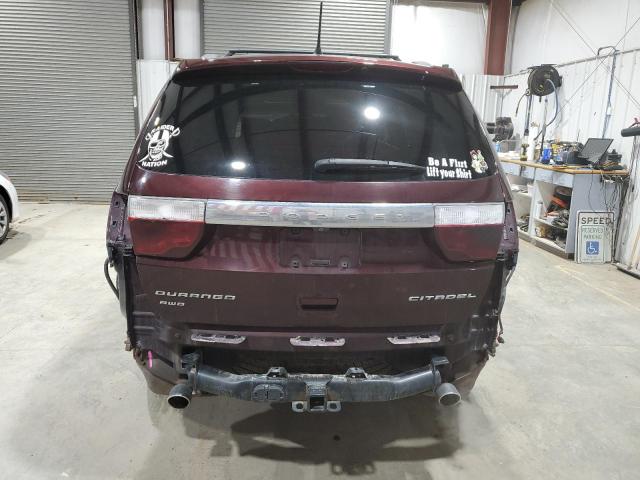 1C4SDJET1CC308836 - 2012 DODGE DURANGO CITADEL BURGUNDY photo 6