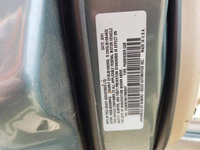 4S3BH675617662647 - 2001 SUBARU LEGACY OUTBACK AWP 双色 照片 12