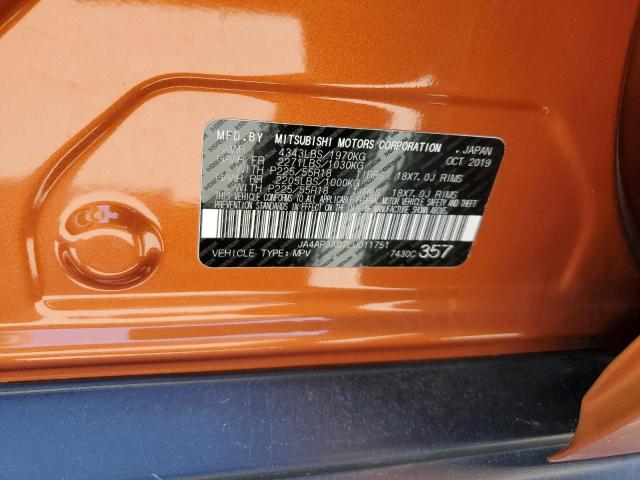 JA4AP3AU7LU011751 - 2020 MITSUBISHI OUTLANDER ES ORANGE photo 13