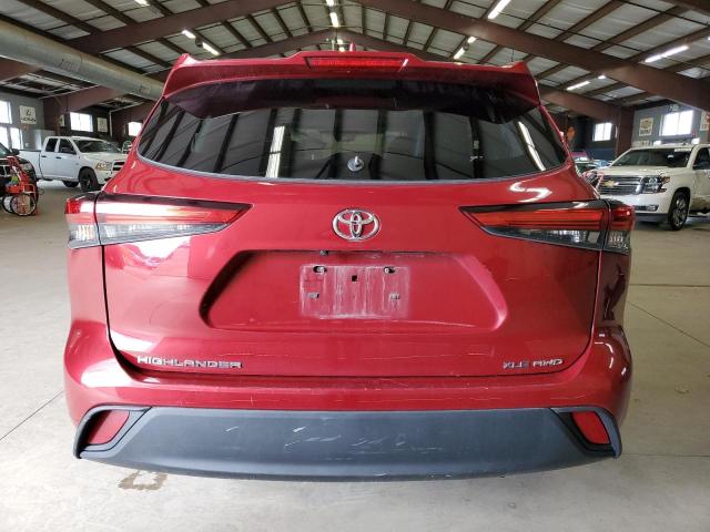 5TDGZRBH9MS157329 - 2021 TOYOTA HIGHLANDER XLE RED photo 6