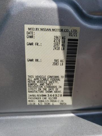 1N4BL4EV8MN344928 - 2021 NISSAN ALTIMA SL SILVER photo 12