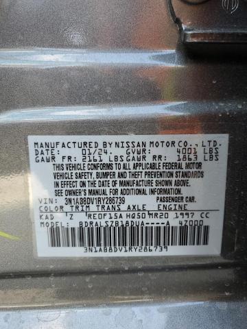 3N1AB8DV1RY286739 - 2024 NISSAN SENTRA SR GRAY photo 12