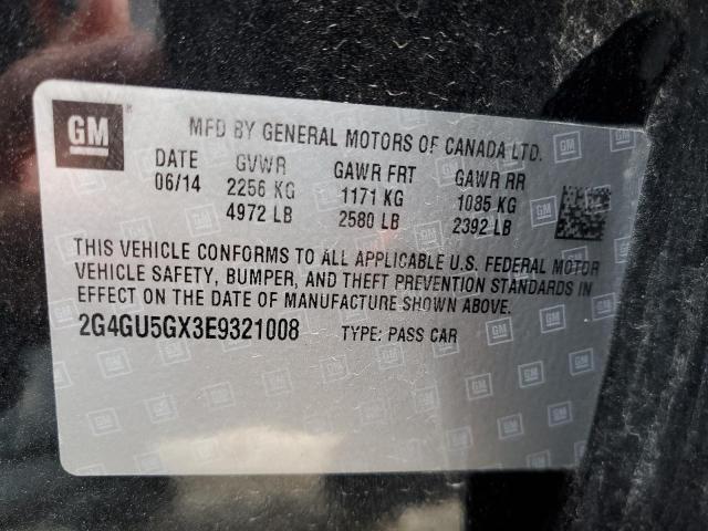 2G4GU5GX3E9321008 - 2014 BUICK REGAL GS Қара фото 13
