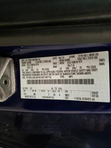 1FMCU9J91EUE14712 - 2014 FORD ESCAPE TITANIUM BLUE photo 13