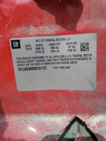 1G1JA5SH5D4131157 - 2013 CHEVROLET SONIC LS RED photo 13