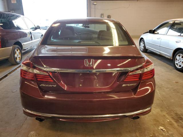 1HGCR2F56HA124587 - 2017 HONDA ACCORD SPORT RED photo 6