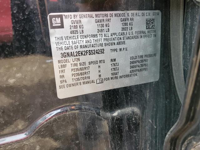 3GNAL2EK2FS524292 - 2015 CHEVROLET CAPTIVA LS 黑色 照片 12