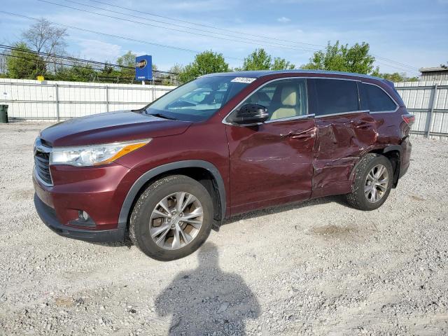 5TDJKRFH6FS133206 - 2015 TOYOTA HIGHLANDER XLE MAROON photo 1