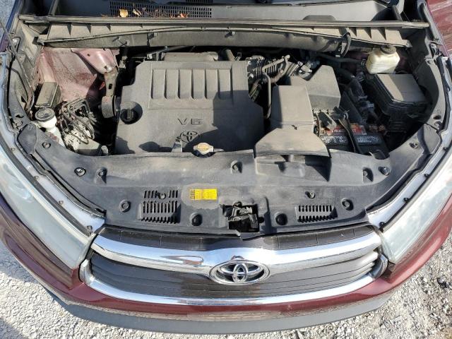 5TDJKRFH6FS133206 - 2015 TOYOTA HIGHLANDER XLE MAROON photo 12