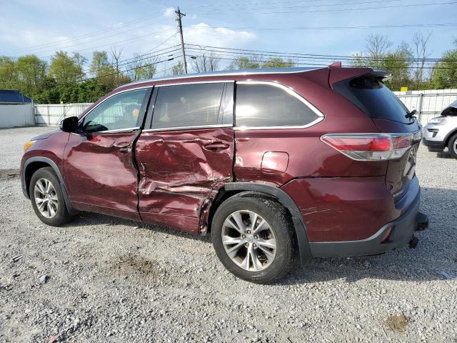 5TDJKRFH6FS133206 - 2015 TOYOTA HIGHLANDER XLE MAROON photo 2