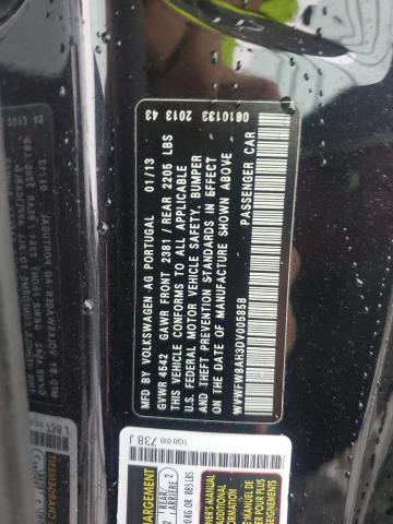 WVWFW8AH3DV005858 - 2013 VOLKSWAGEN EOS LUX BLACK photo 12