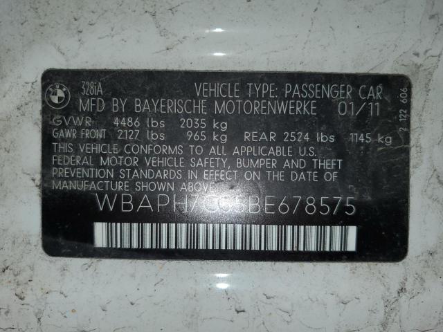 WBAPH7C55BE678575 - 2011 BMW 3 SERIES I WHITE photo 12
