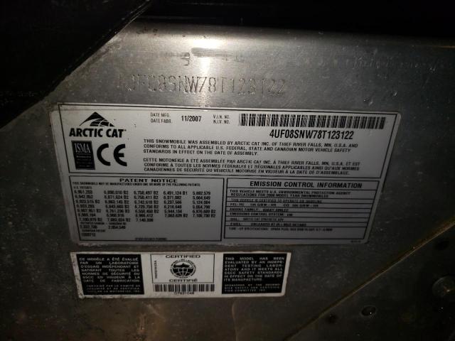 4UF08SNW78T123122 - 2008 ARCTIC CAT SNOWMOBILE 双色 照片 10