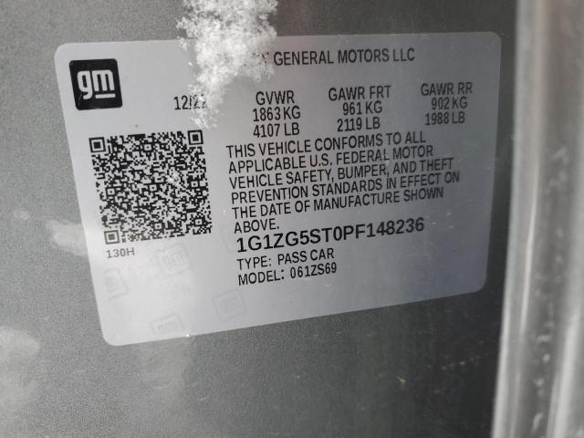 1G1ZG5ST0PF148236 - 2023 CHEVROLET MALIBU RS 银色 照片 12