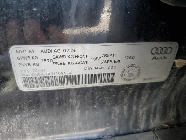 WAUDN64F88N108964 - 2008 AUDI S6 QUATTRO BLACK photo 12