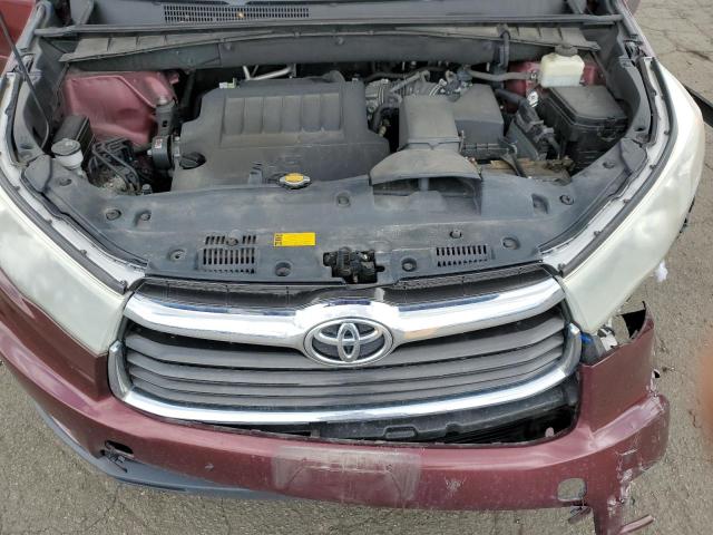5TDJKRFH3FS150108 - 2015 TOYOTA HIGHLANDER XLE BURGUNDY photo 11